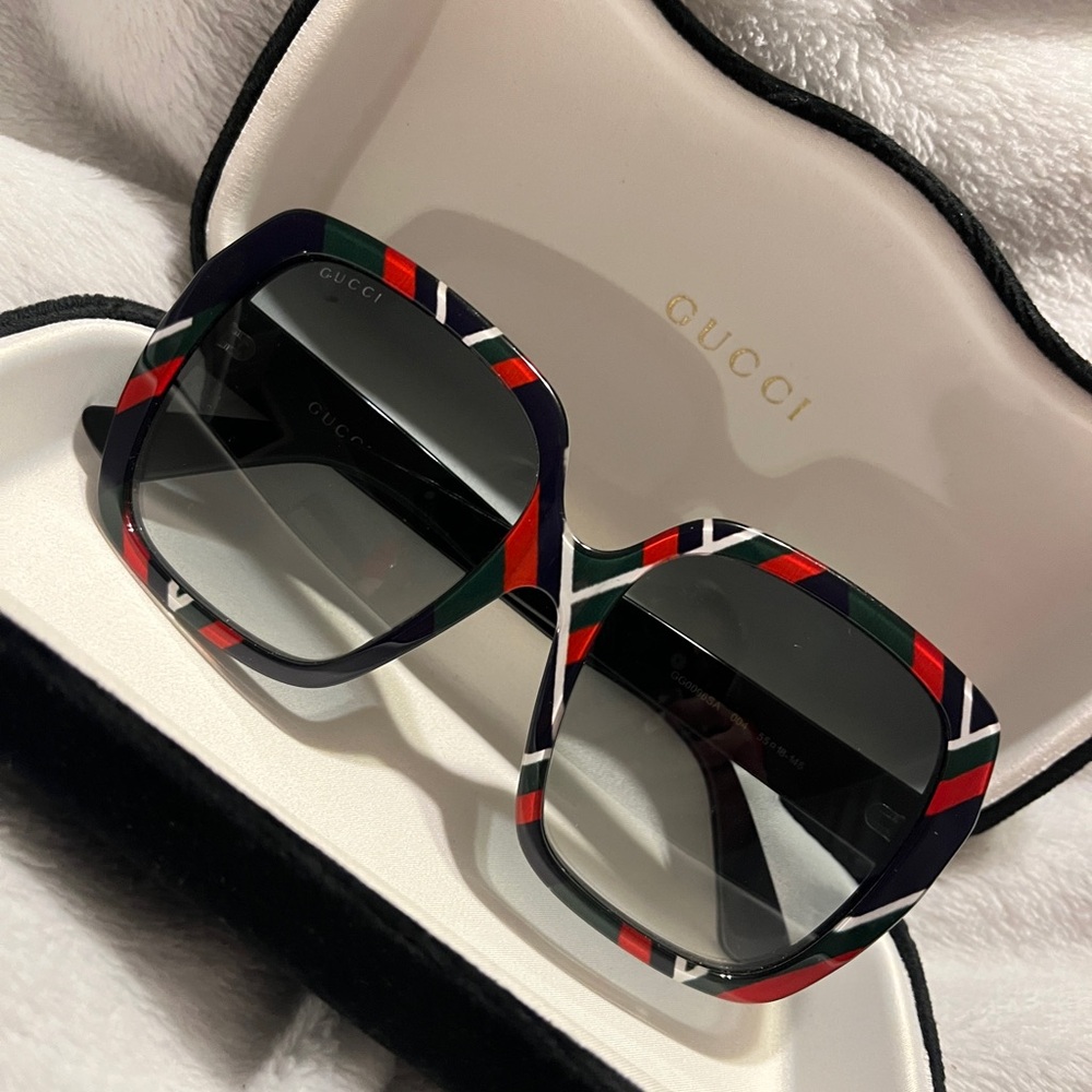 Gucci Red and Green Oversized Sunglasses